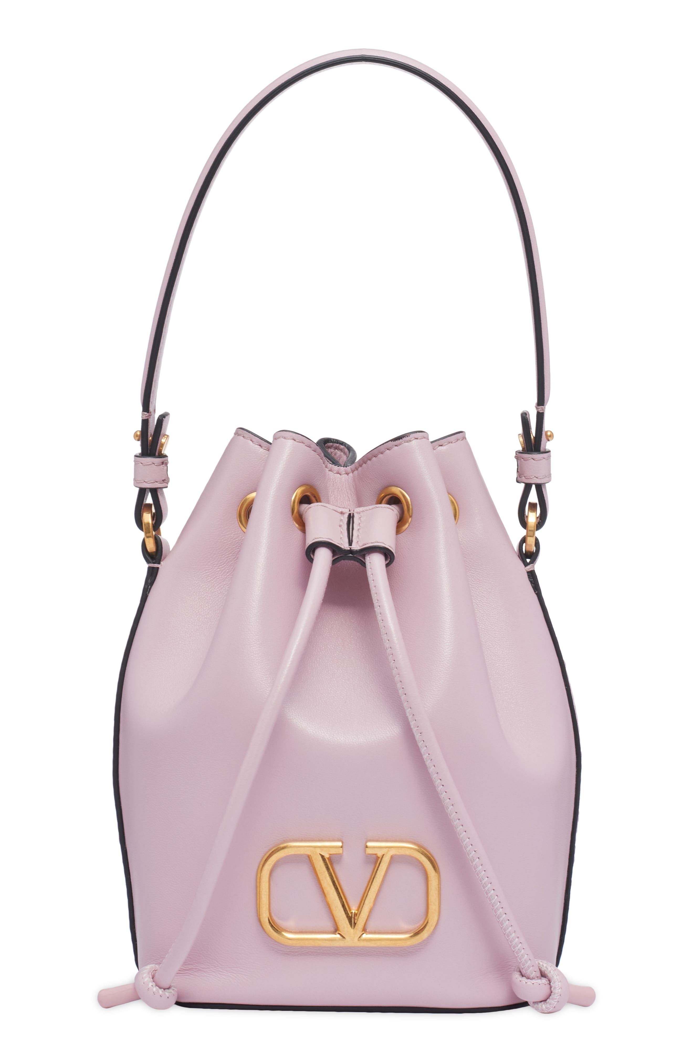 Mini VLOGO Signature Leather Bucket Bag - 1