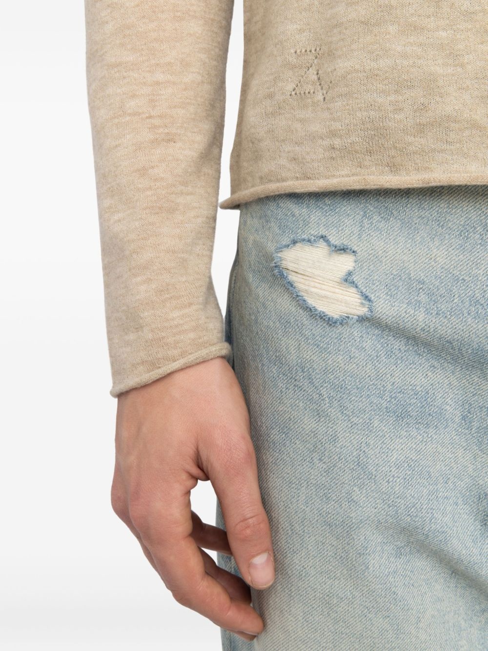 long-sleeve cashmere sweater - 5