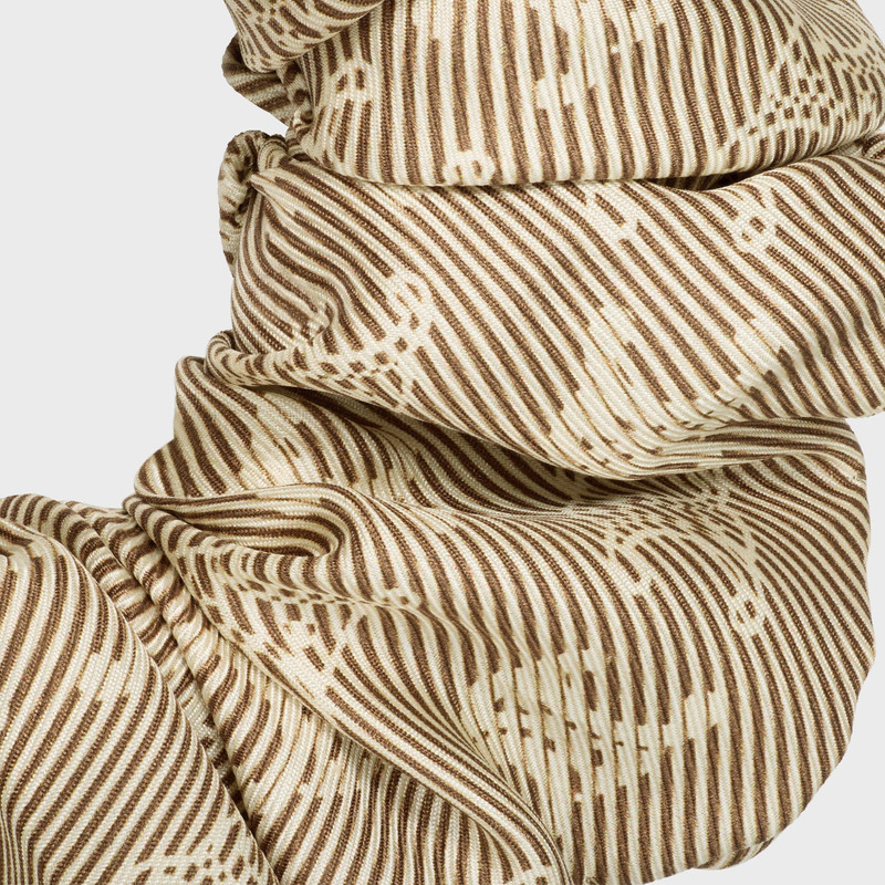 Celine Triomphe Diagonale Scrunchy in Silk and Brass with Gold Finish 3