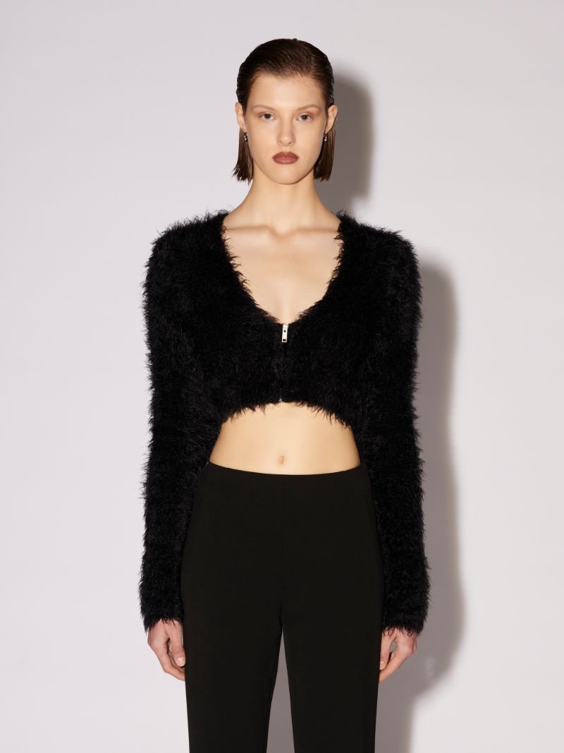 FUR KNIT CROP CARDIGAN - 3