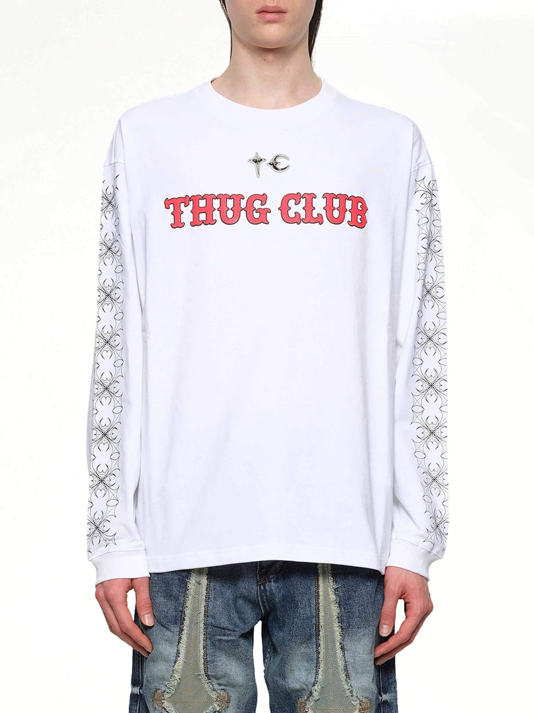 TC Pattern Long-Sleeve in White - 1