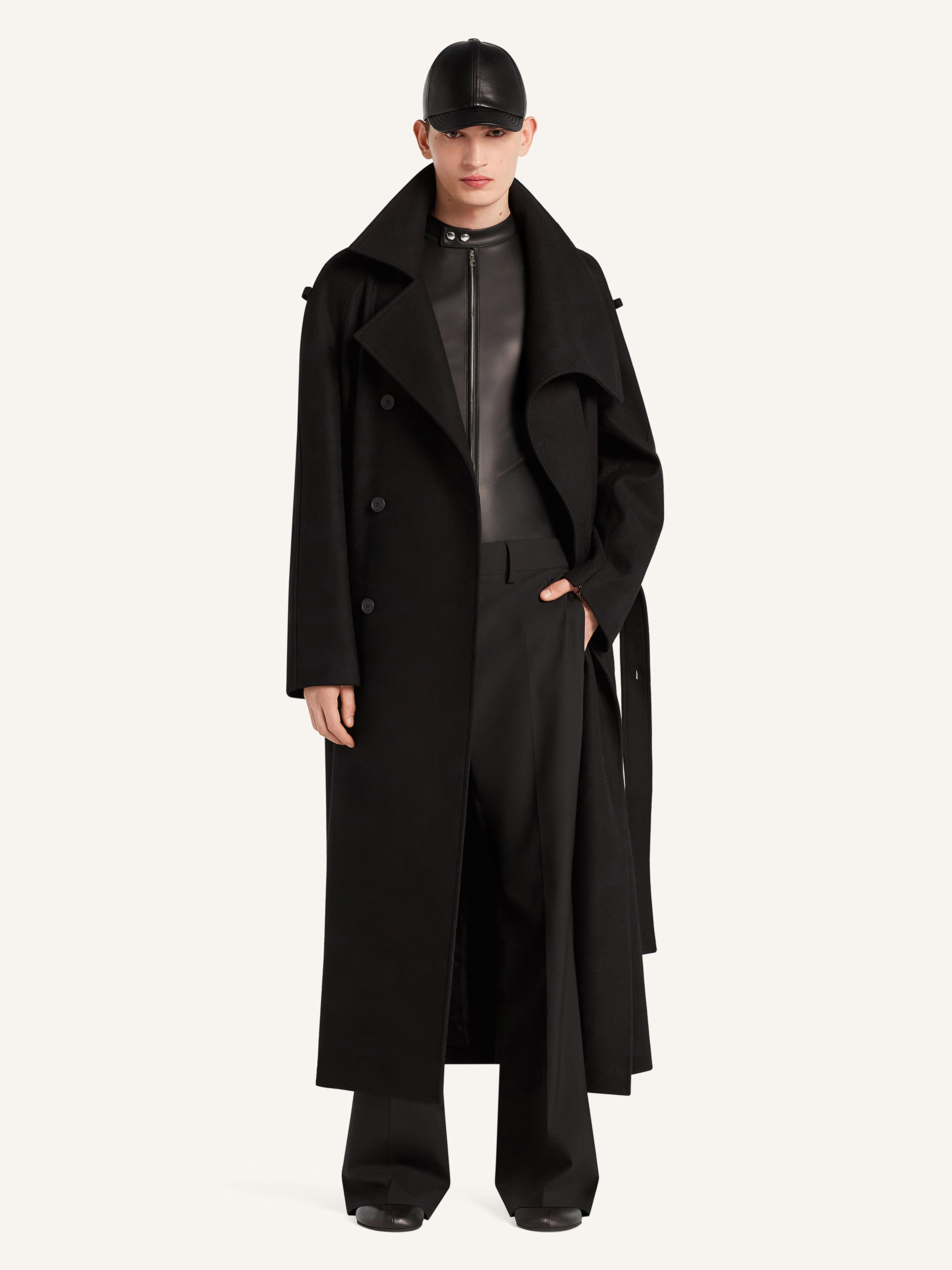 OBLIQUE WOOL TRENCH COAT - 2