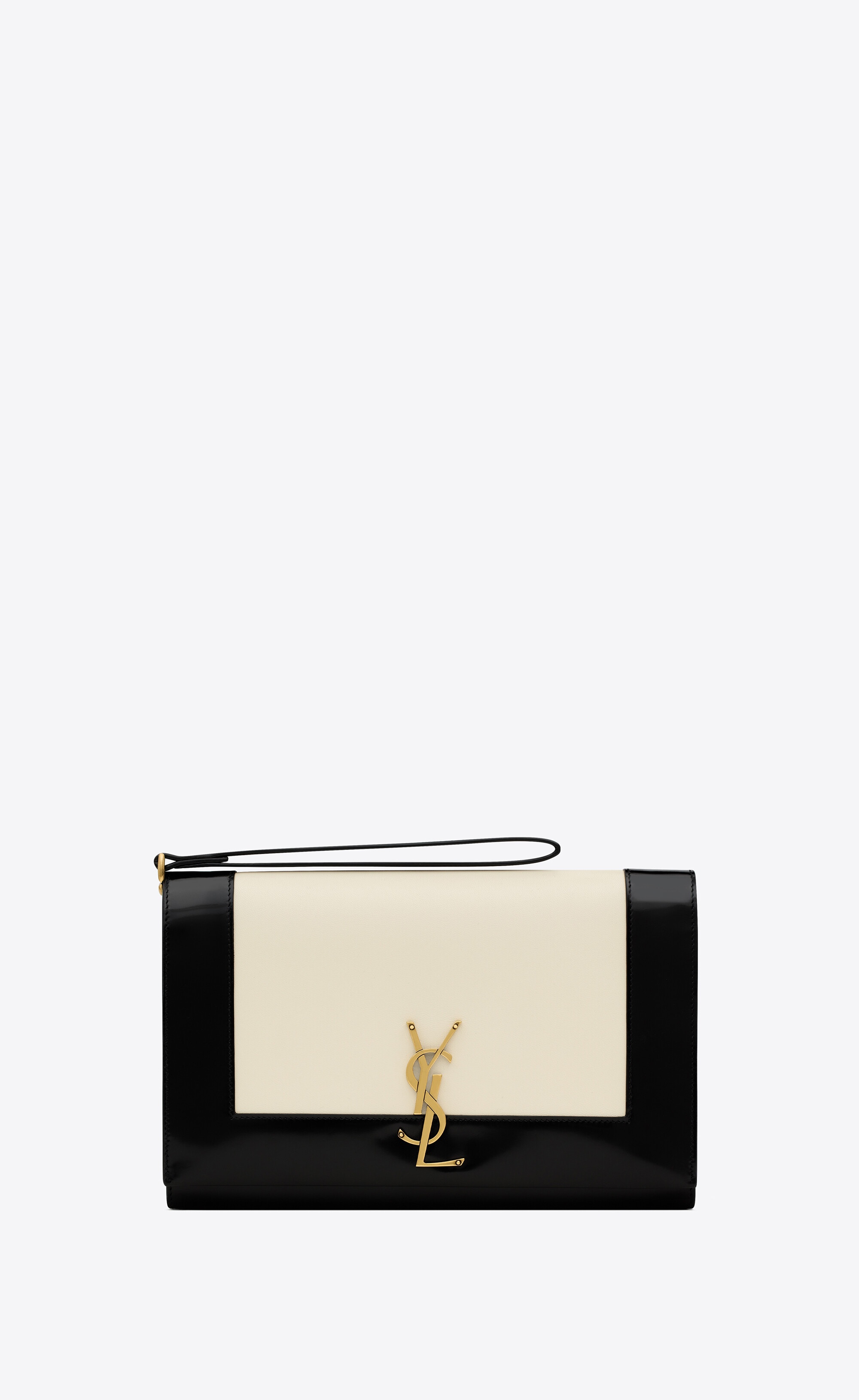 cassandre flap pouch in lambskin and shiny leather - 1