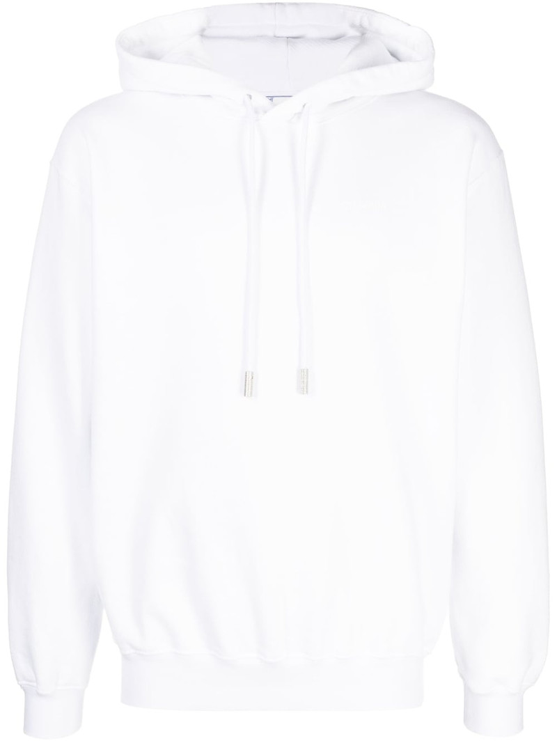 Diag-print cotton hoodie 1