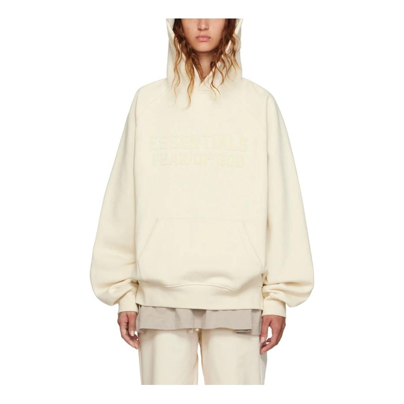 (WMNS) Fear of God Essentials FW22 Raglan Hoodie 'Egg Shell' FOG-FW22-575 - 1