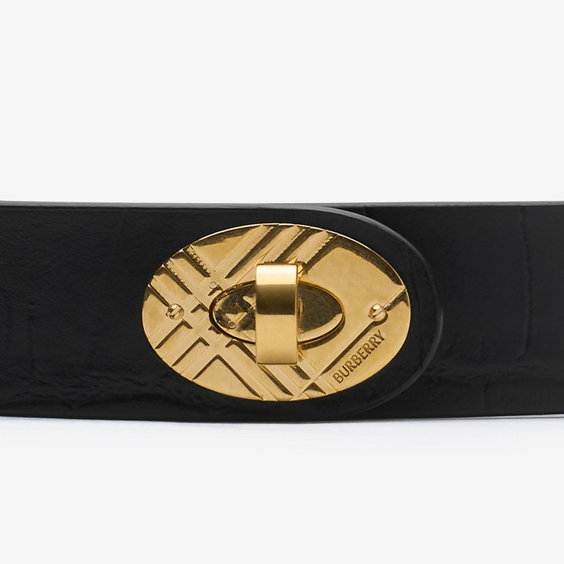 Burberry Crocodile-effect Leather Cotswolds Belt outlook