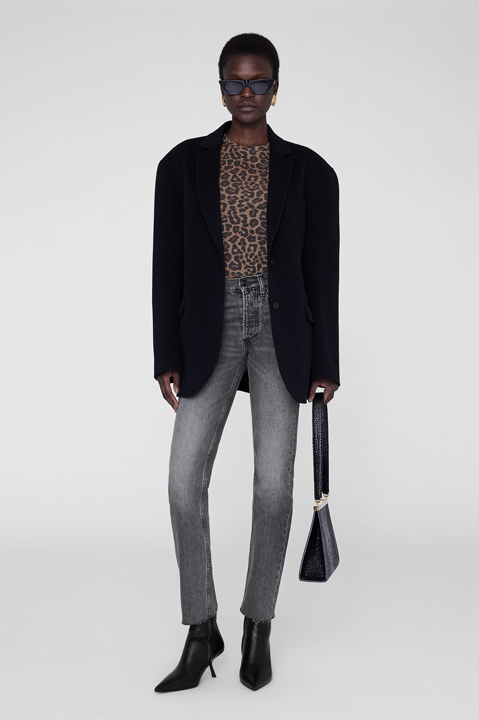 Sylvie Long Sleeve Tee - Black And Brown Leopard - 5