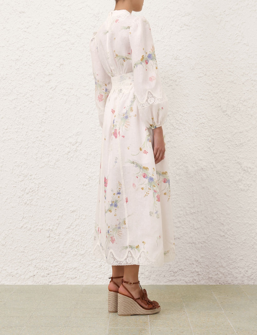 LUCKY LACE PLUNGE MIDI DRESS - 4