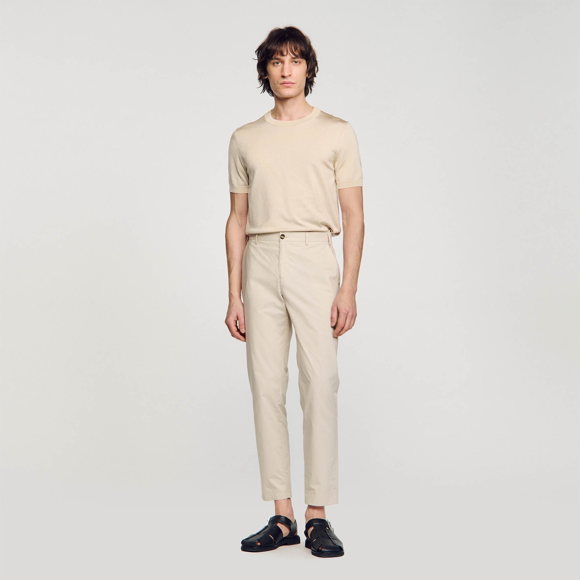 COTTON CARROT-CUT TROUSERS - 3