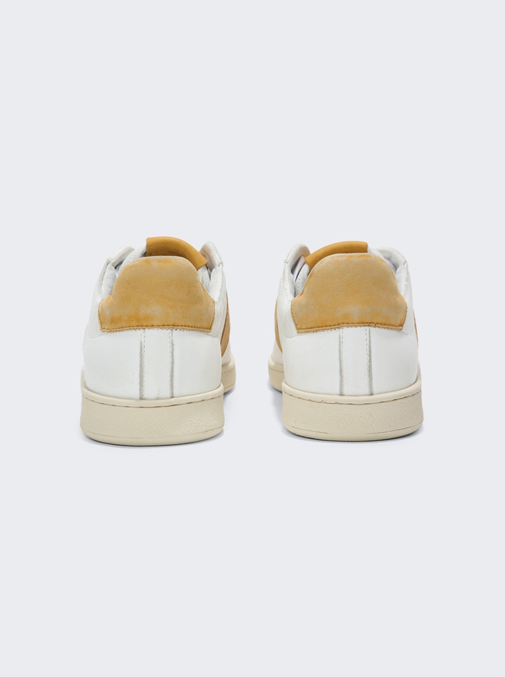 Court Low Top Sneakers White and Mustard - 3