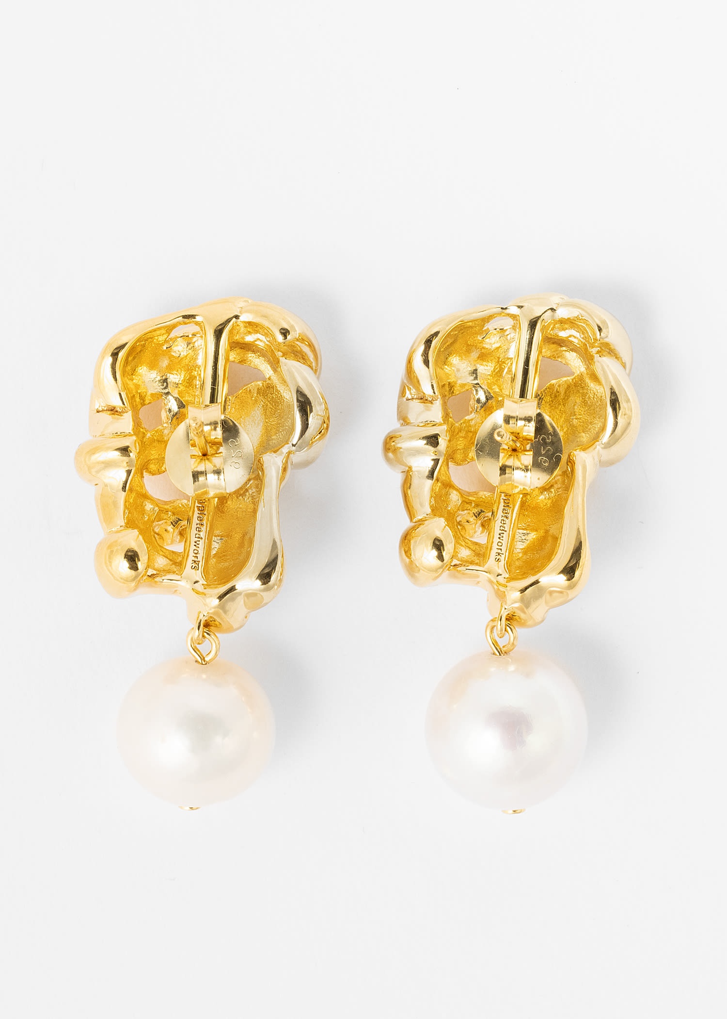 Pearl and Gold Plated Earrings by Completedworks - 2