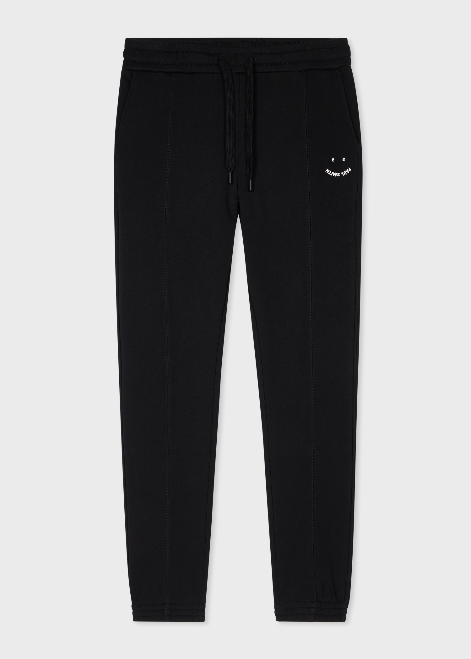Black 'Happy' Embroidery Sweatpants - 1