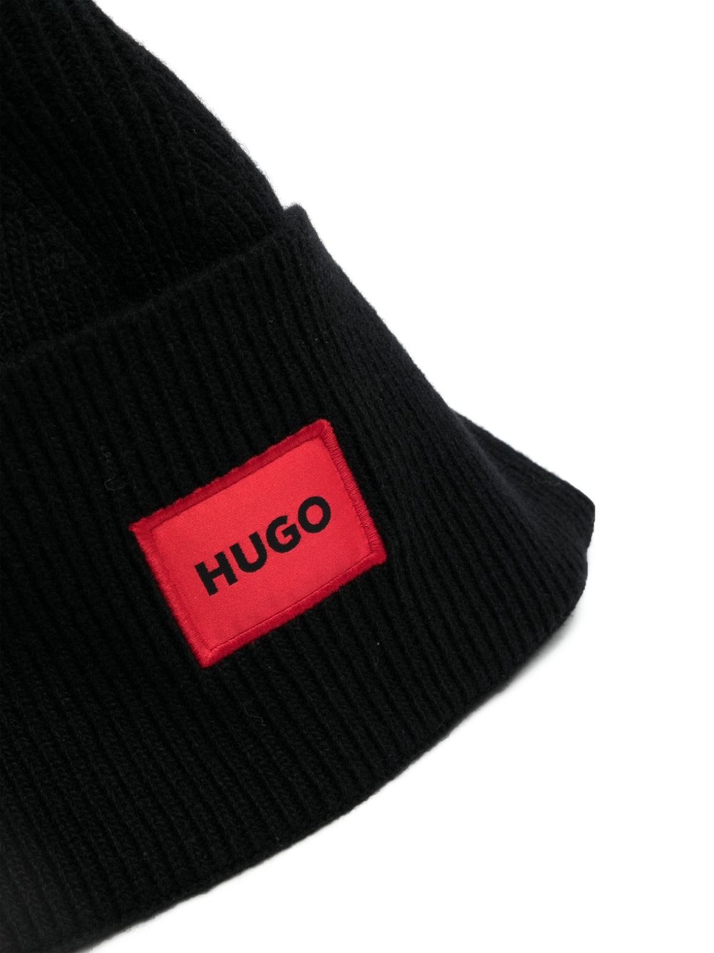 logo-patch knitted beanie - 2