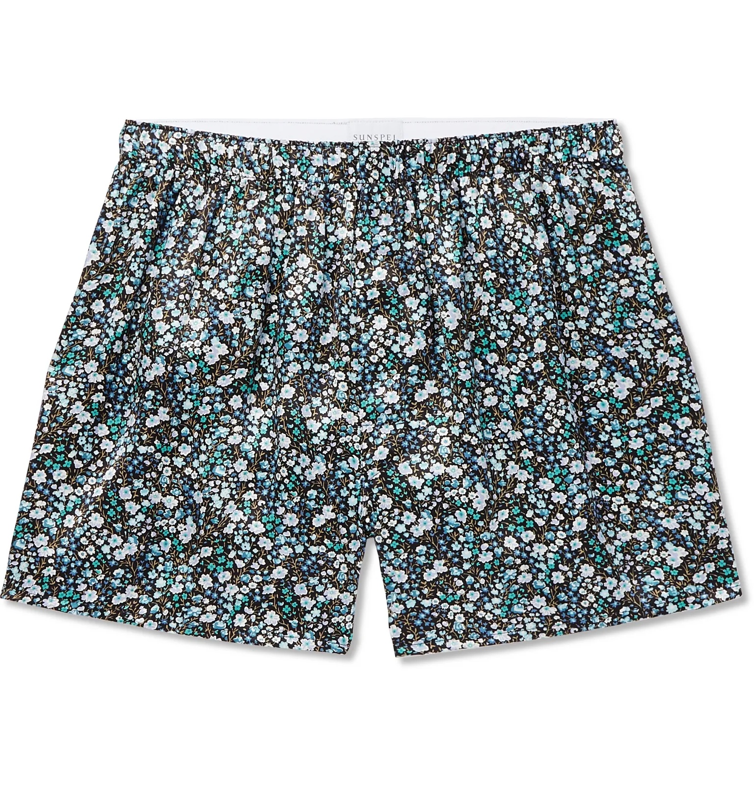 Printed Silk-Satin Boxer Shorts - 1