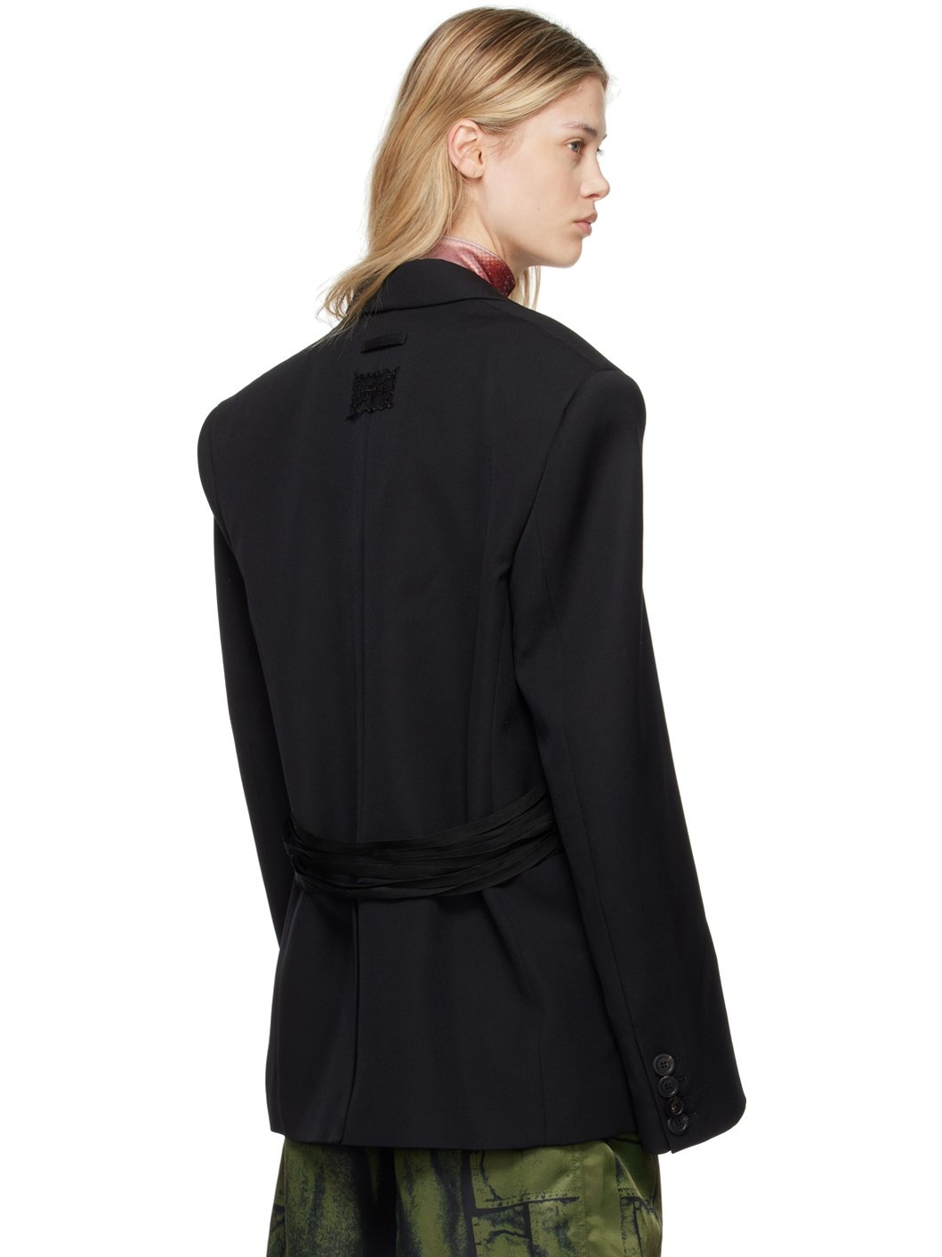 Black 'The Lace-Up Suit' Blazer - 3