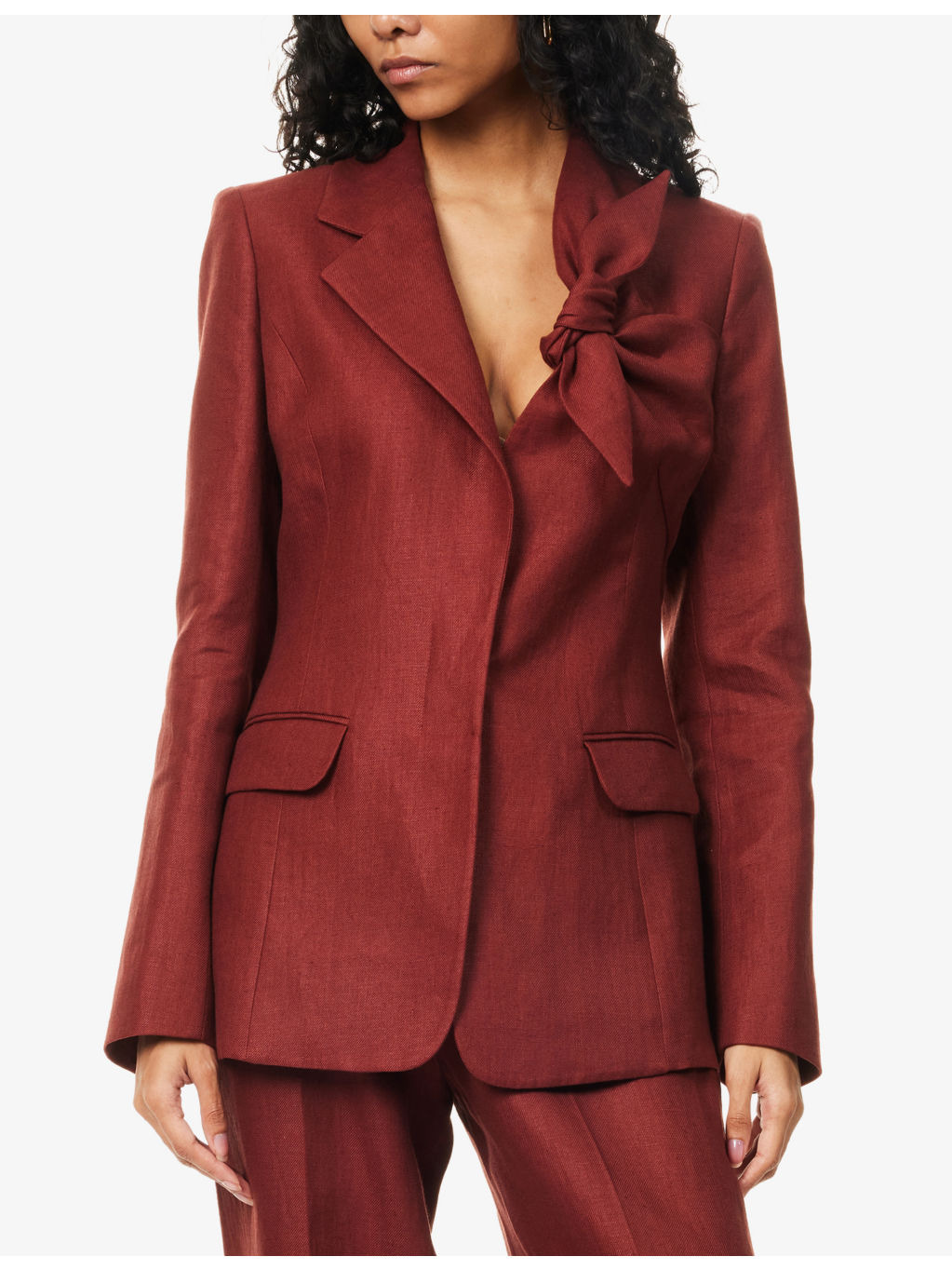 Oslo Knot Linen Blazer - 3