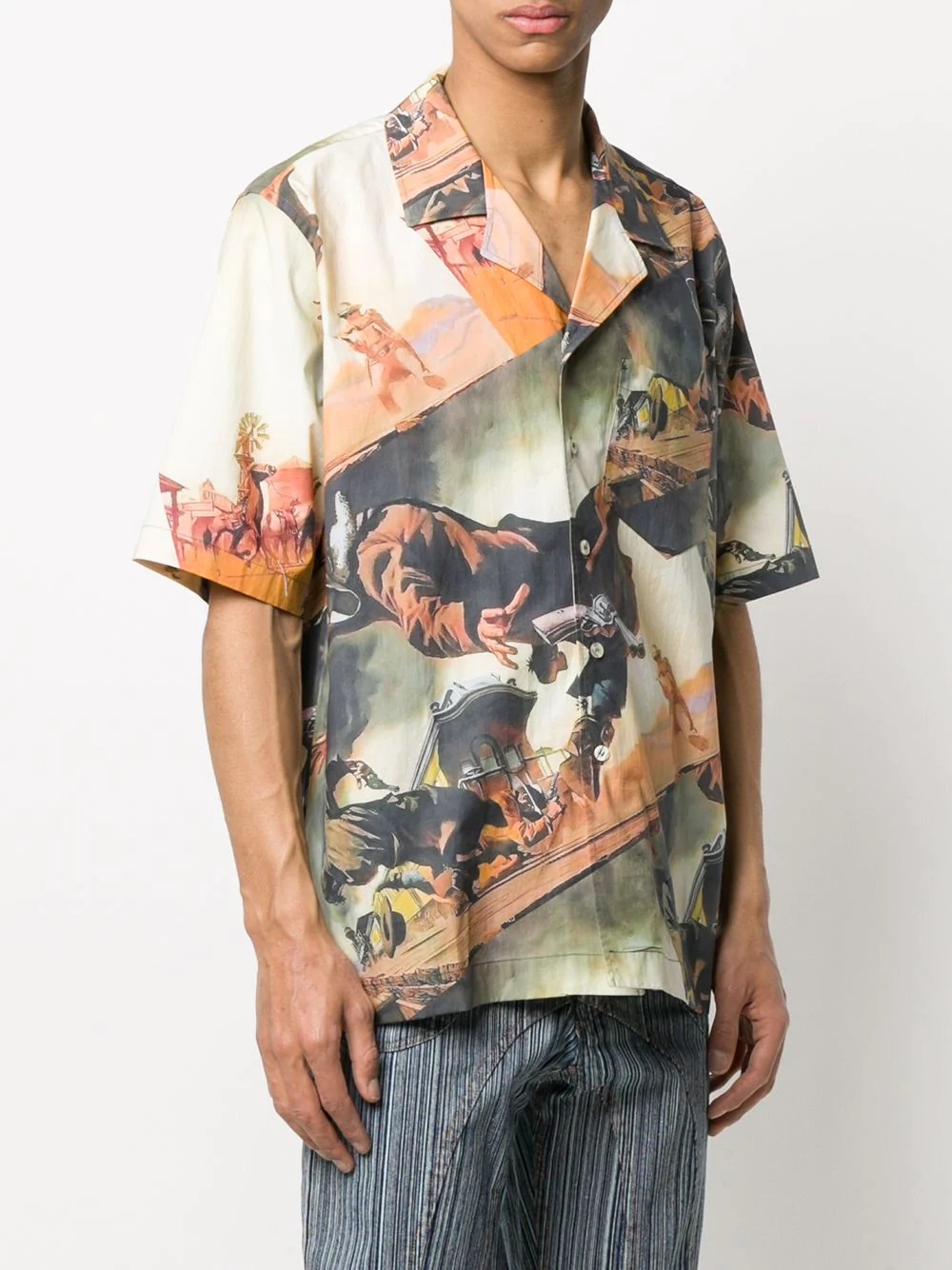 gunslinger-print Hawaiian shirt - 4