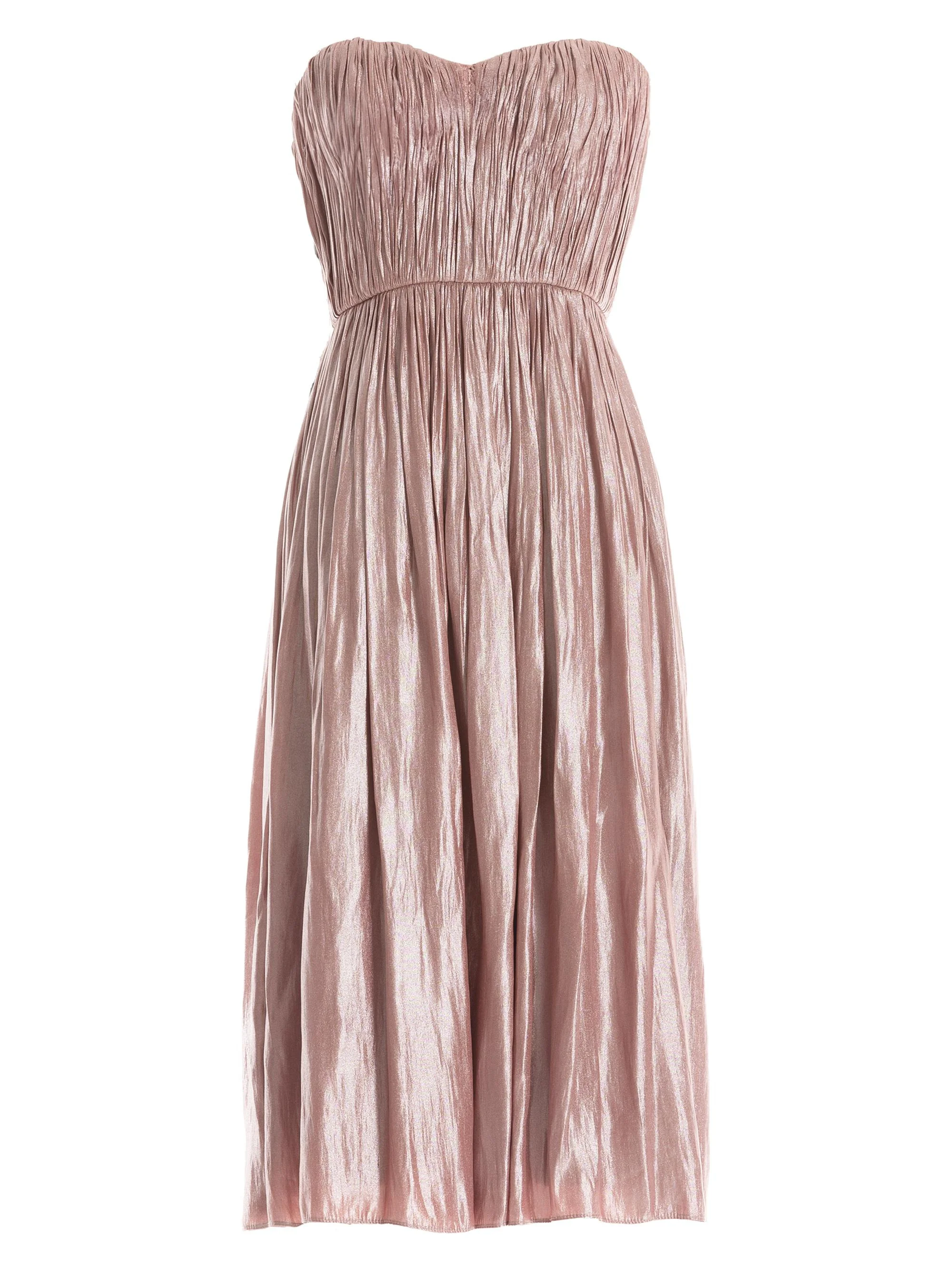 Women's Tovah Satin Strapless Fit & Flare Midi-Dress - Rose - 1