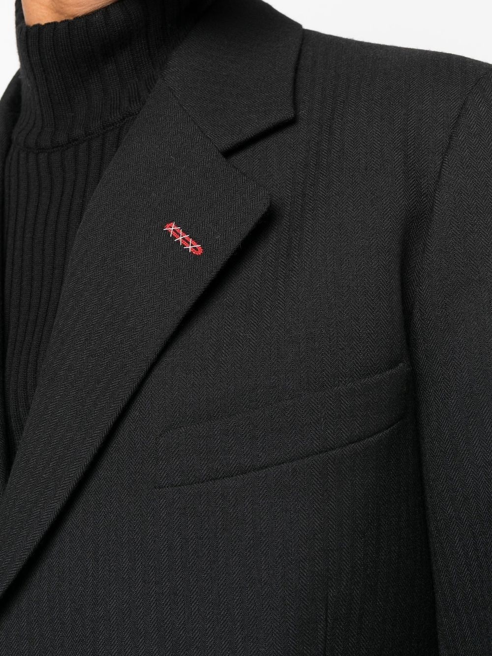 single-breasted wool blazer - 5