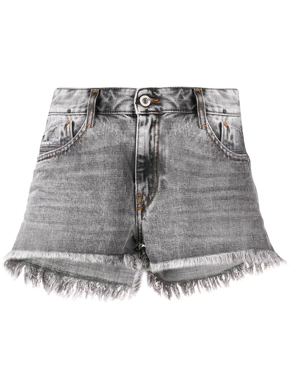 frayed hem denim shorts - 1