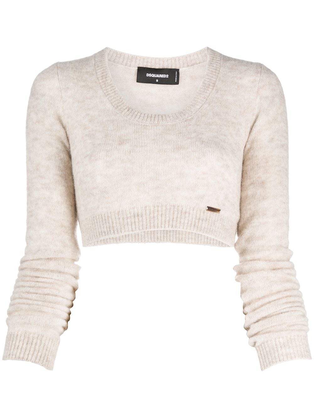 cropped knitted jumper - 1