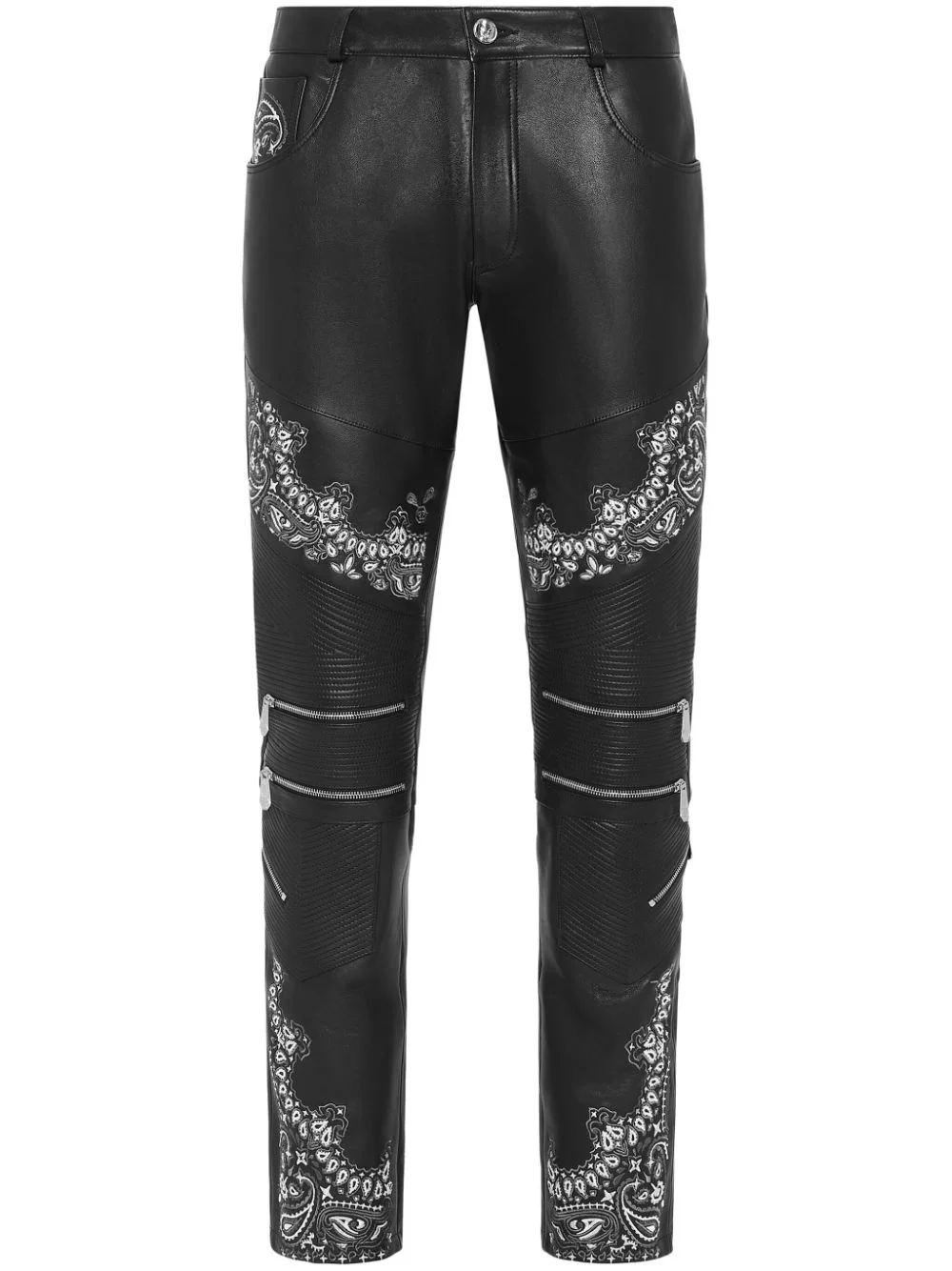 slim-cut leather trousers - 1