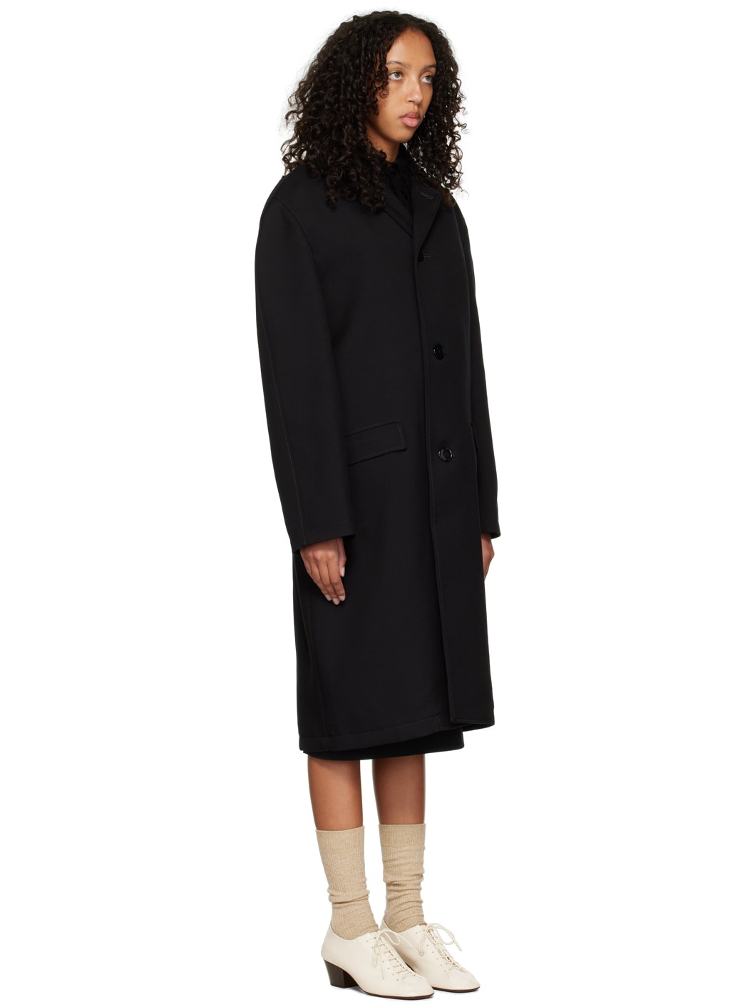 Black Crombie Coat - 2