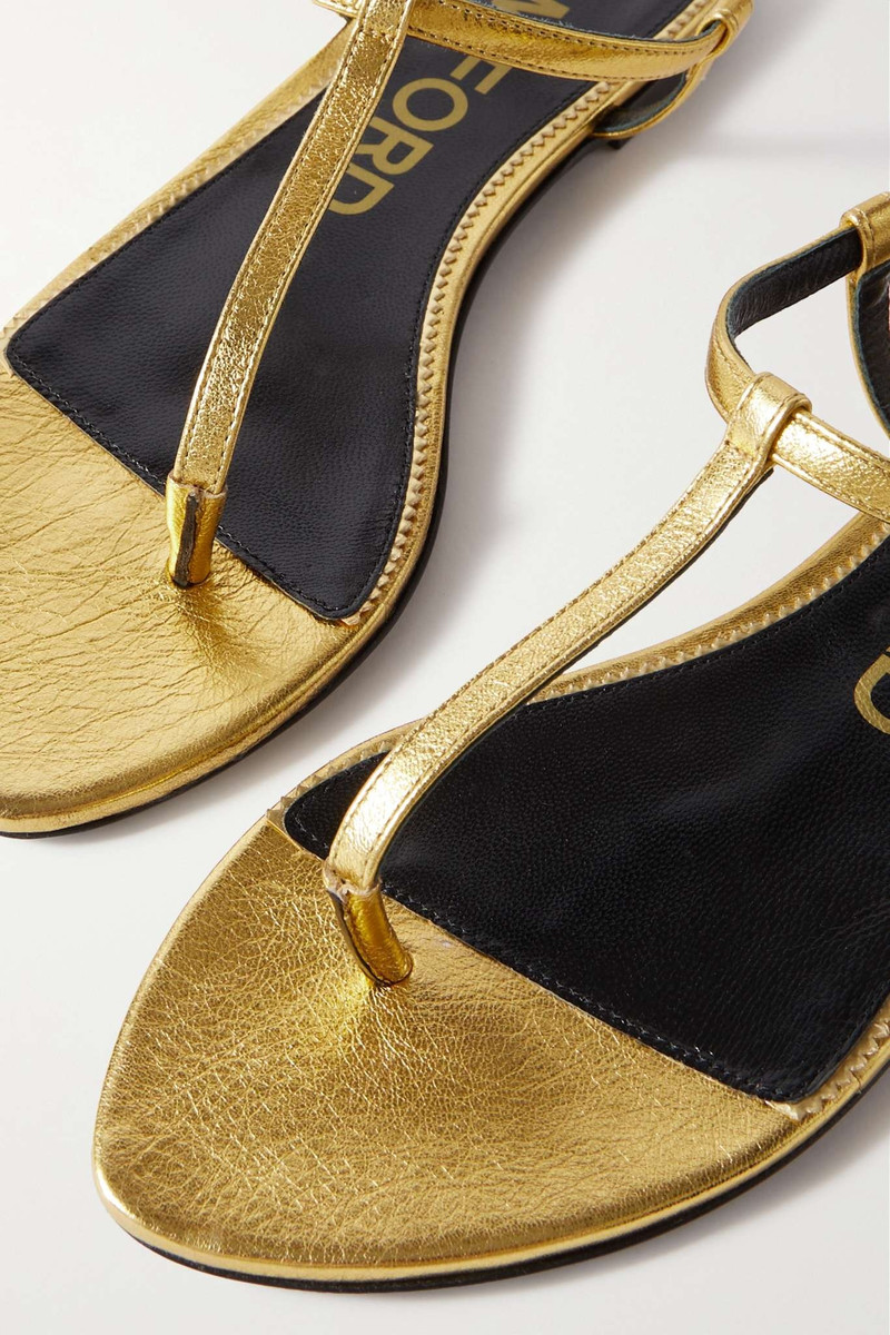 Padlock metallic leather sandals 4