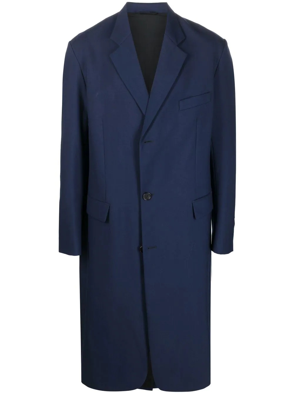 single-breasted virgin wool coat - 1