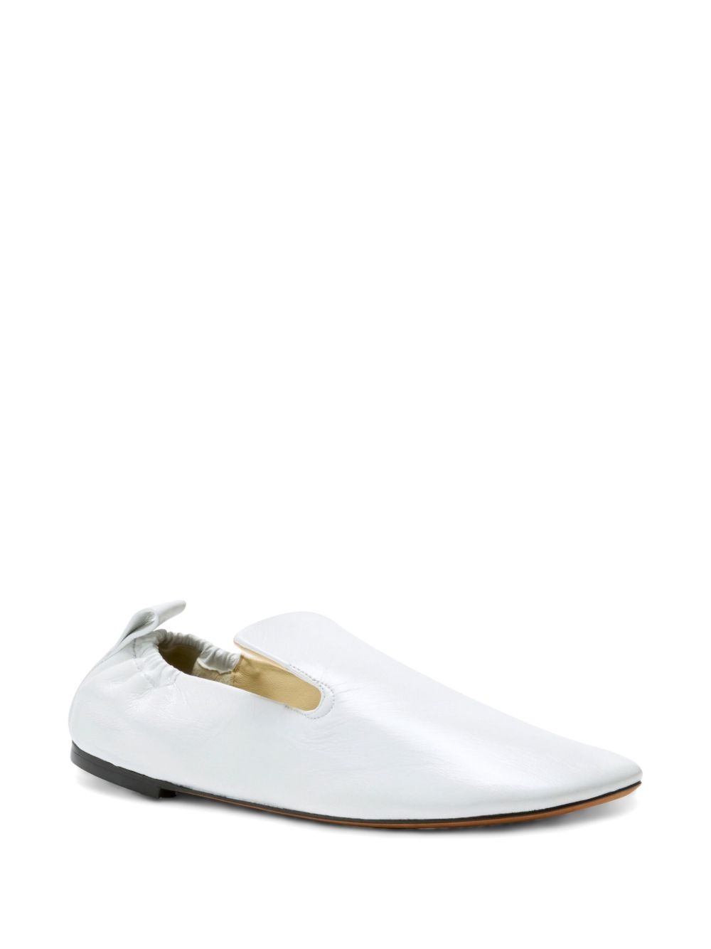 ruched leather loafers - 2