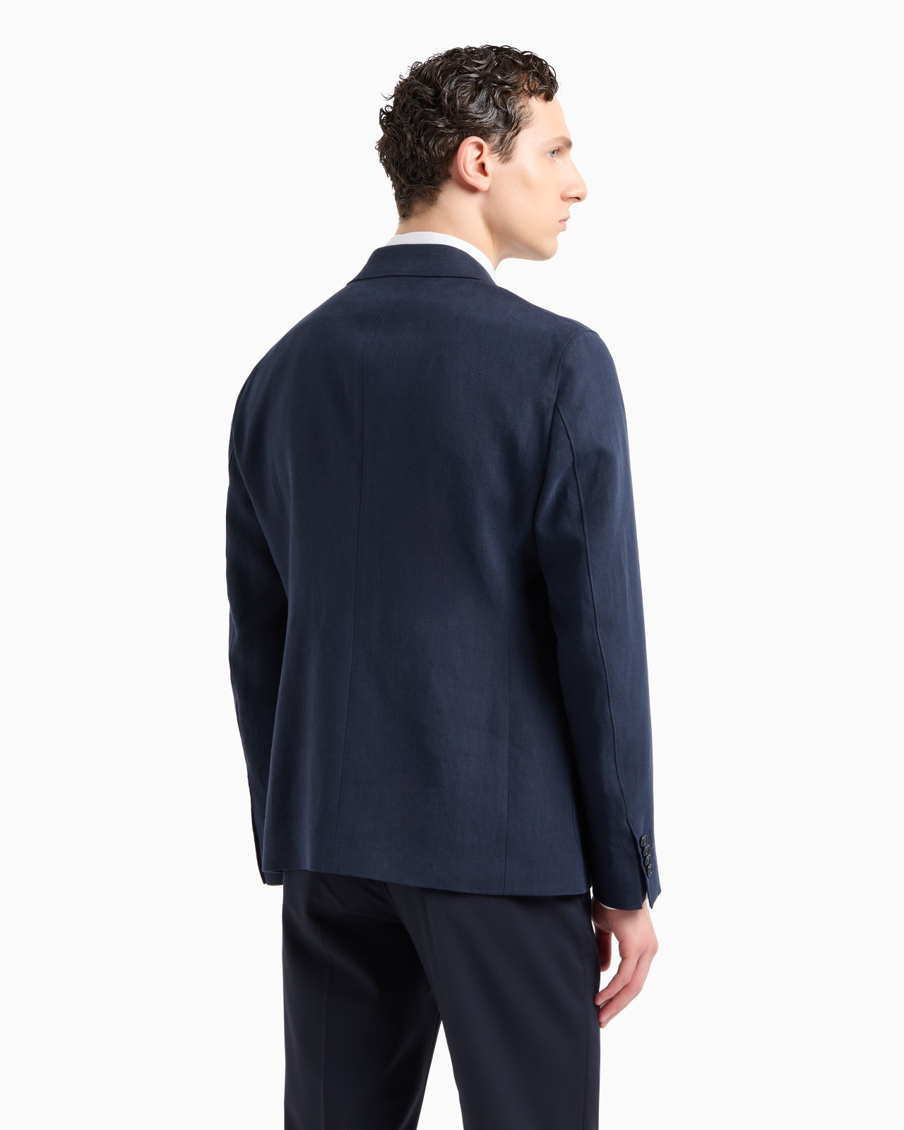 Upton line single-breasted jacket in pure linen canvas - 3