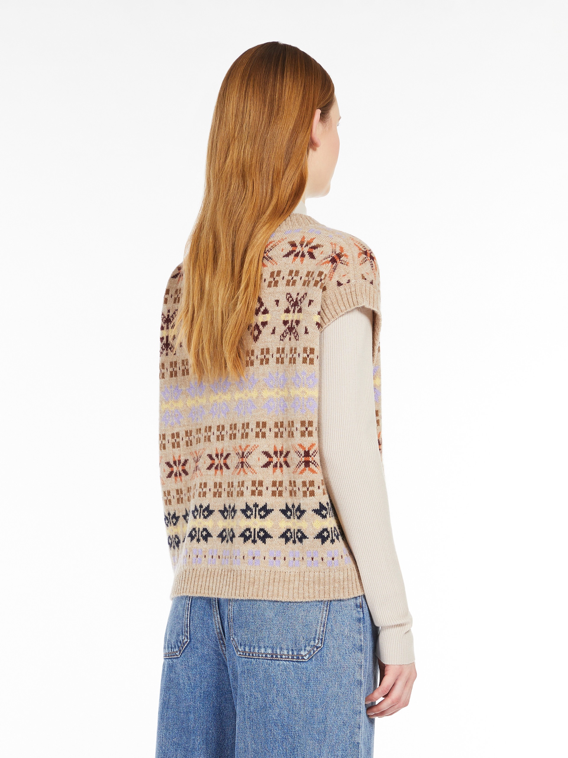 VALVOLA Jacquard alpaca and wool gilet - 4