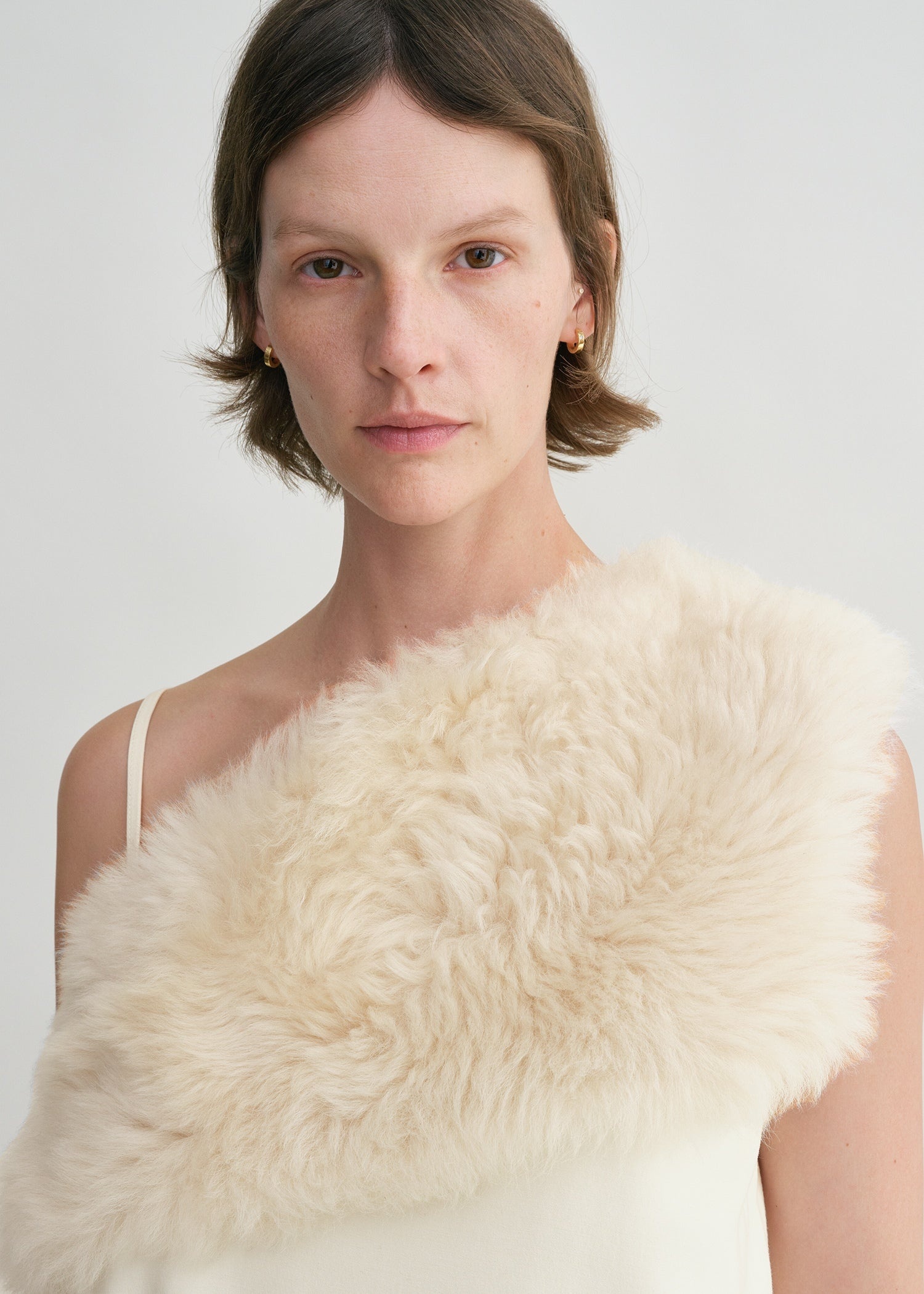 Shearling appliqué top macadamia - 6