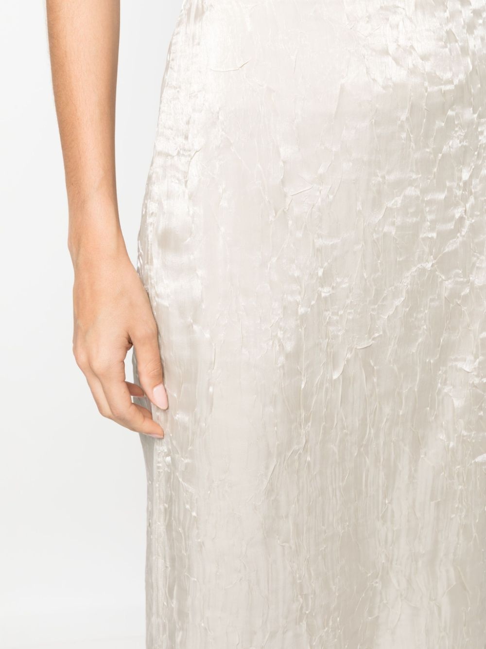 crushed-velvet midi skirt - 5