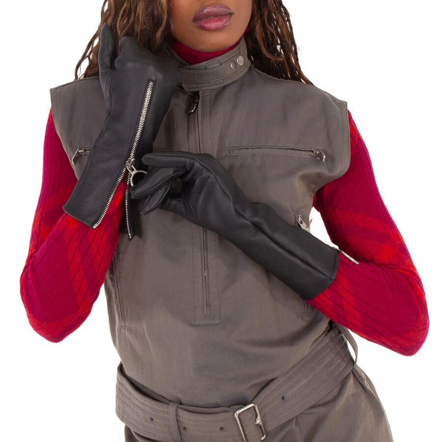Burberry Leather Zip Gloves - 1