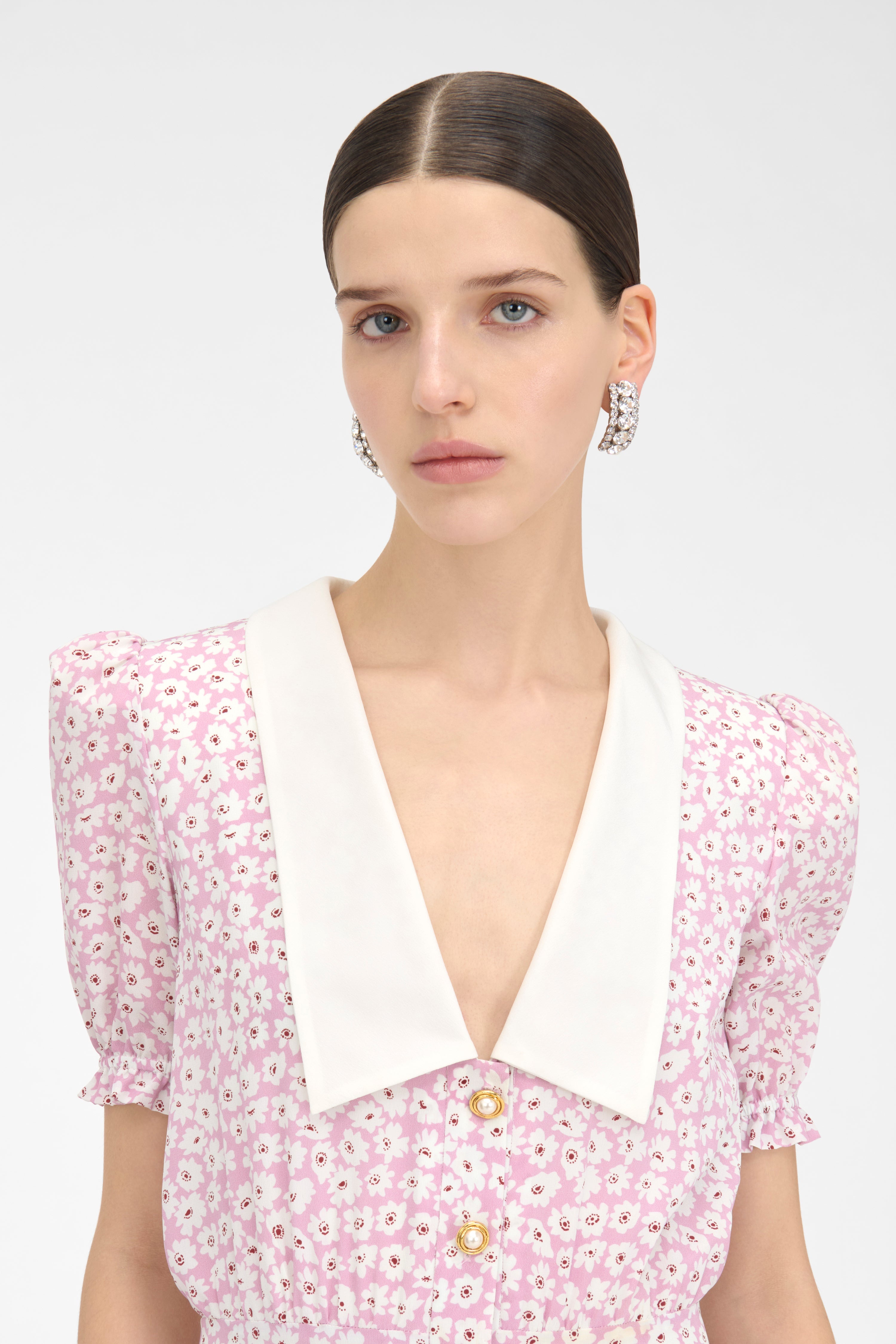 SMALL FLOWER DRESS WITH COLLAR - 5
