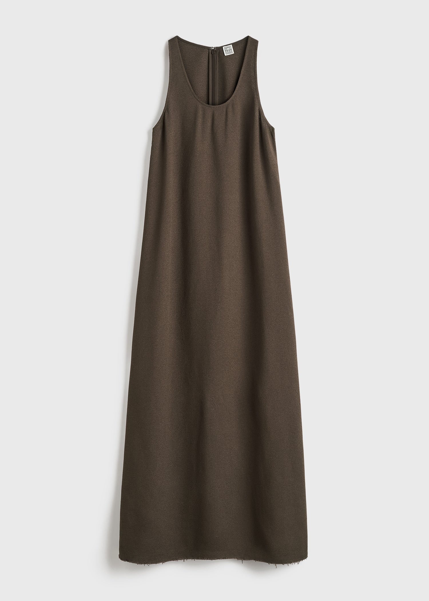 Scoop-neck sablé dress chocolate - 1