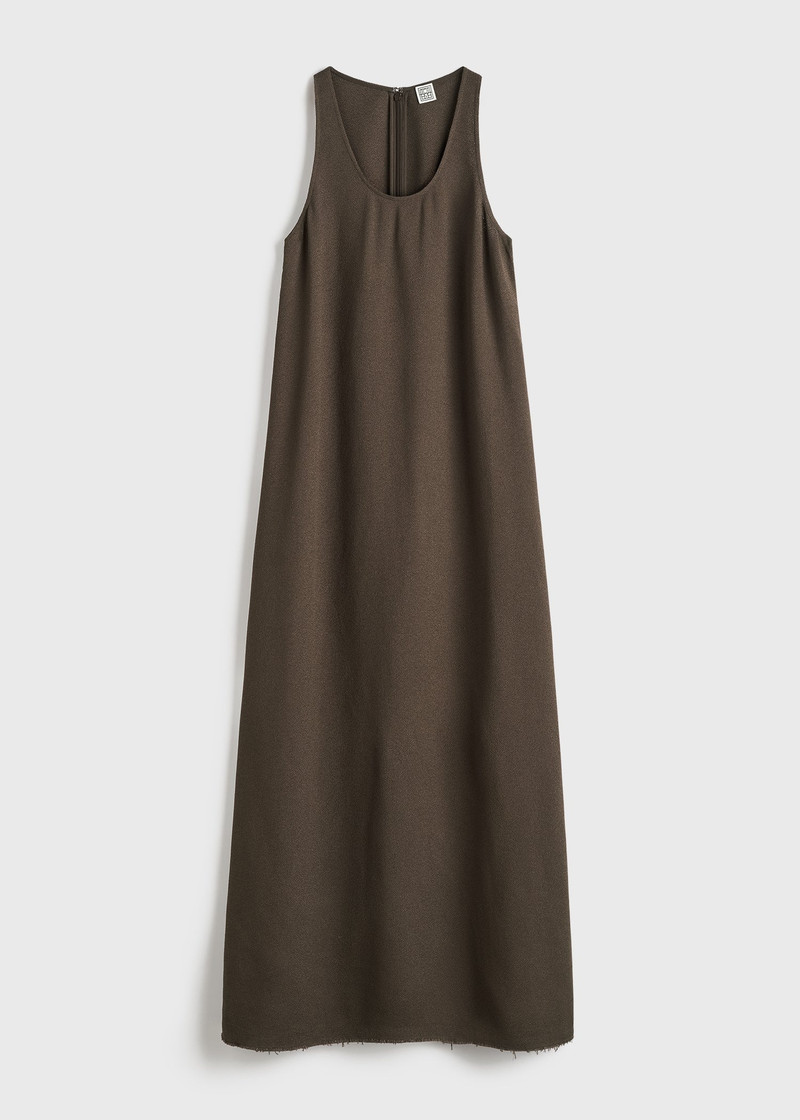 Scoop-neck sablé 드레스 초콜릿 - 1