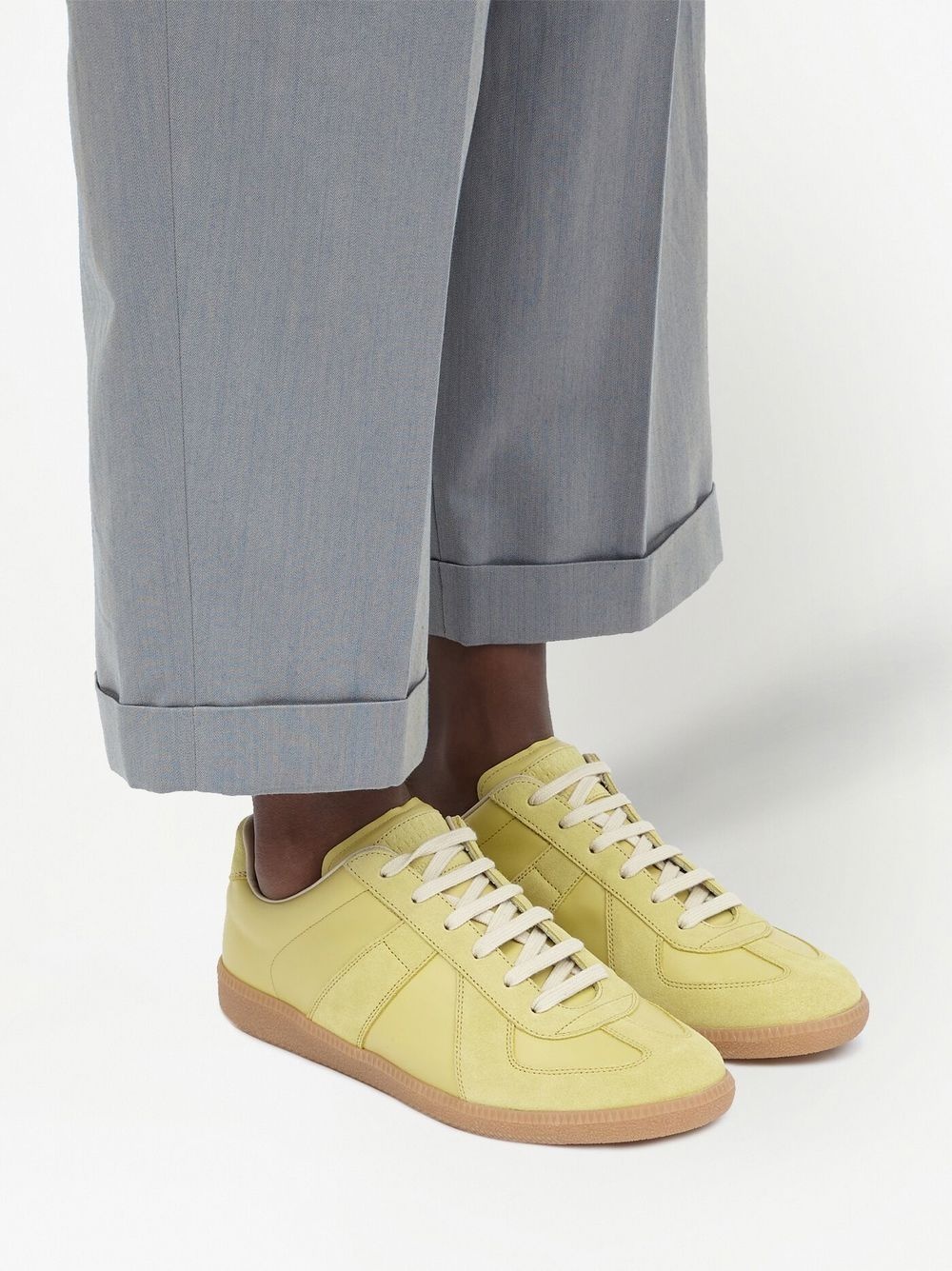 leather-suede panelled sneakers - 5