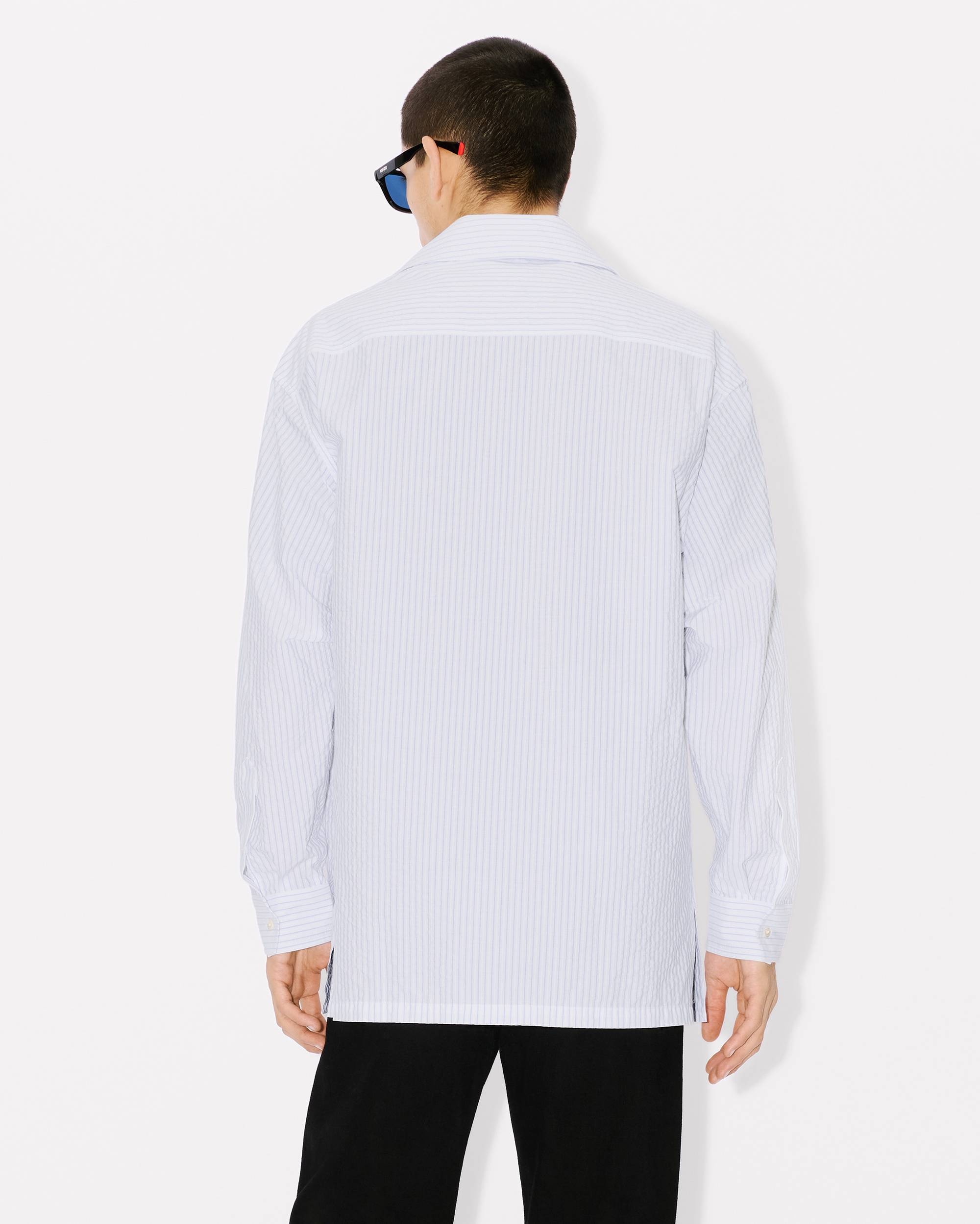 KENZO Stripes oversized long sleeve hawaiian shirt | REVERSIBLE