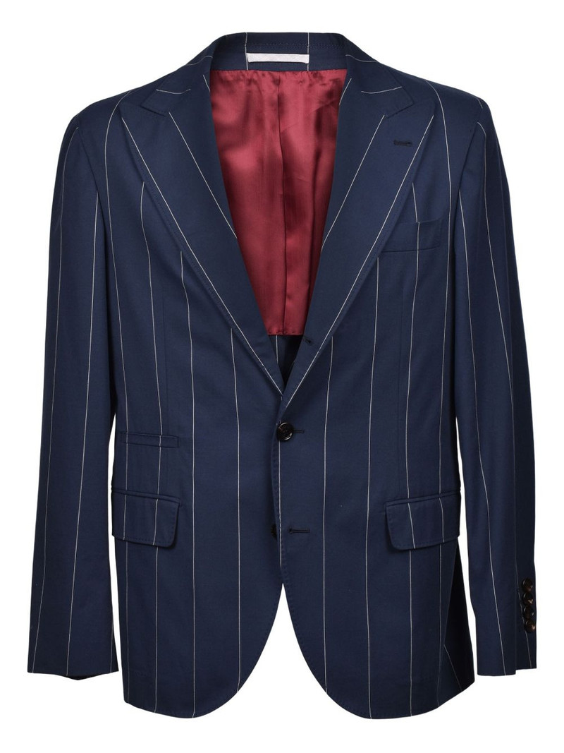 pinstriped buttoned blazer 1