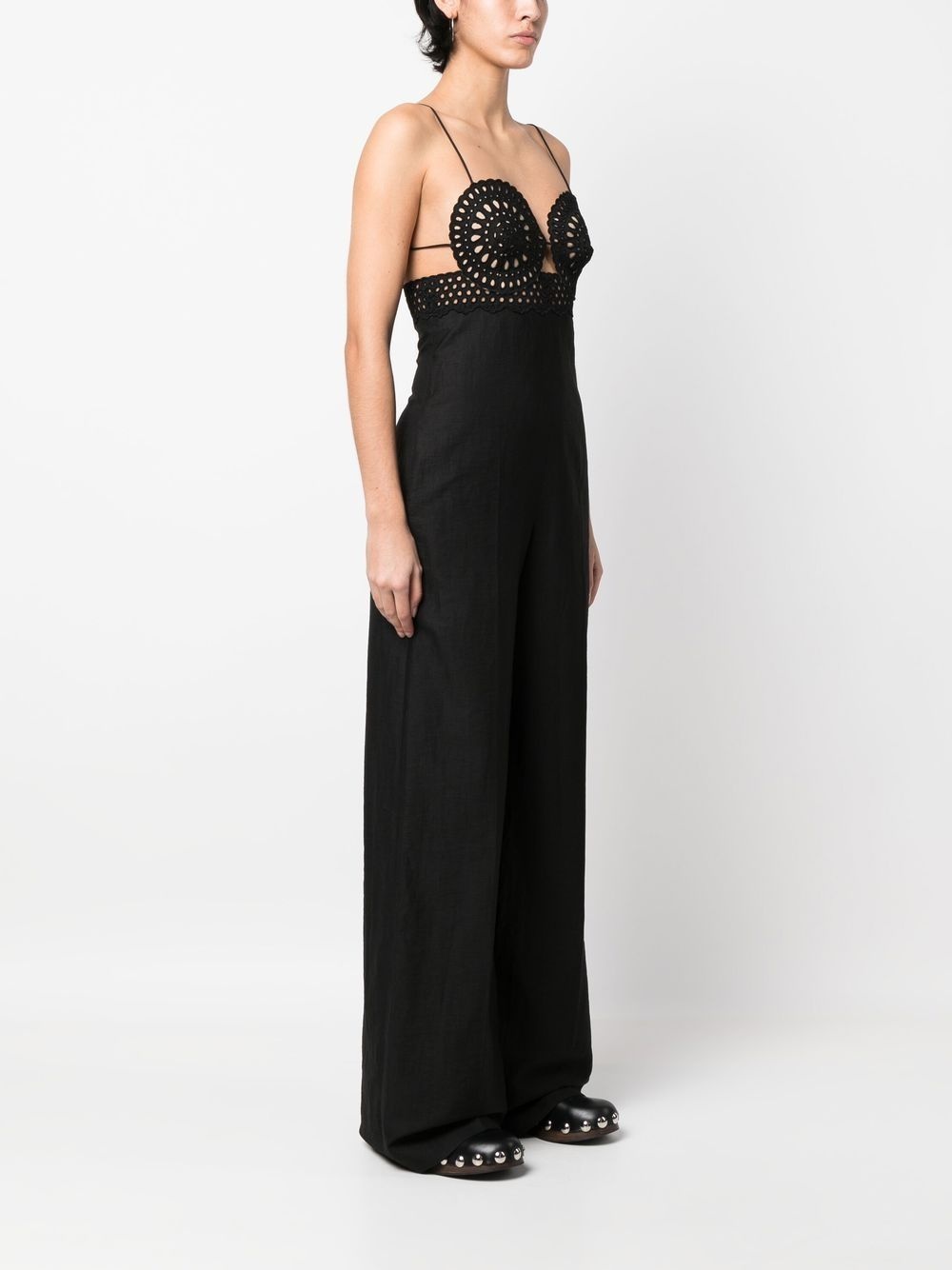 broderie anglais flared-leg jumpsuit - 3