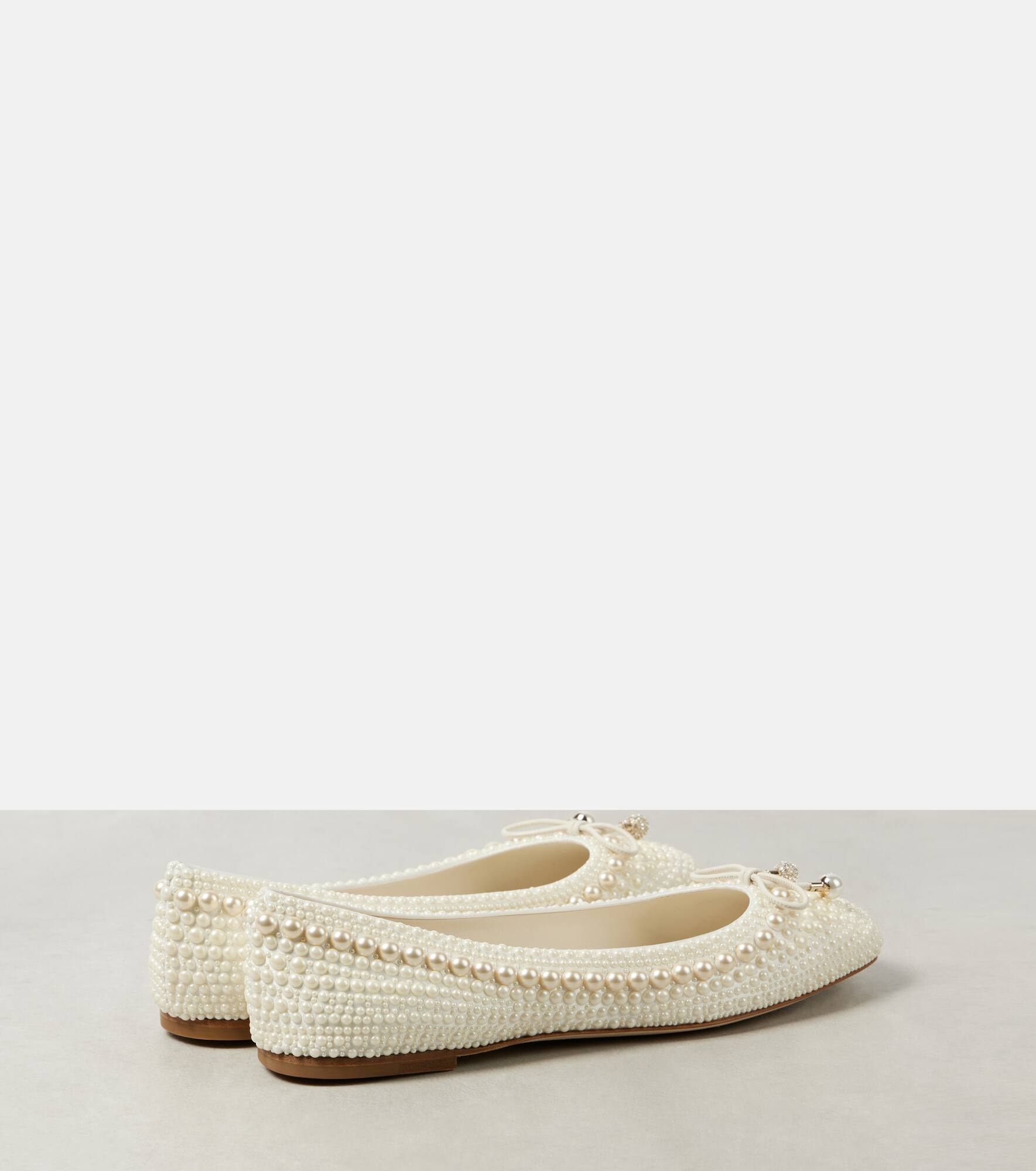 Elme embellished satin ballet flats - 3