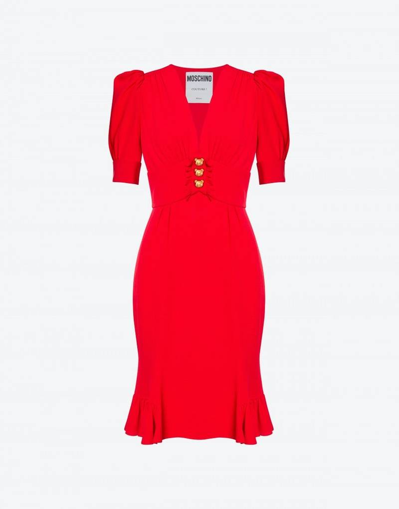 TEDDY BUTTONS MOROCCAN CREPE DRESS - 1