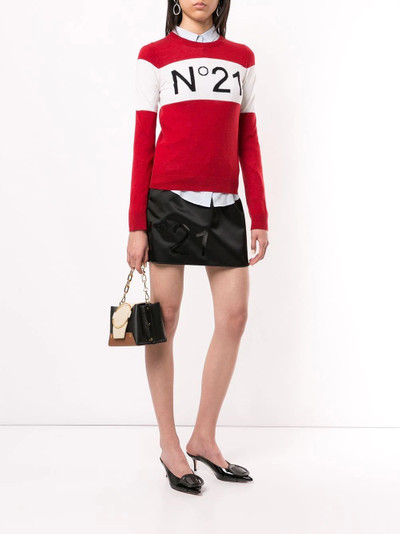 N°21 block-stripe logo jumper outlook