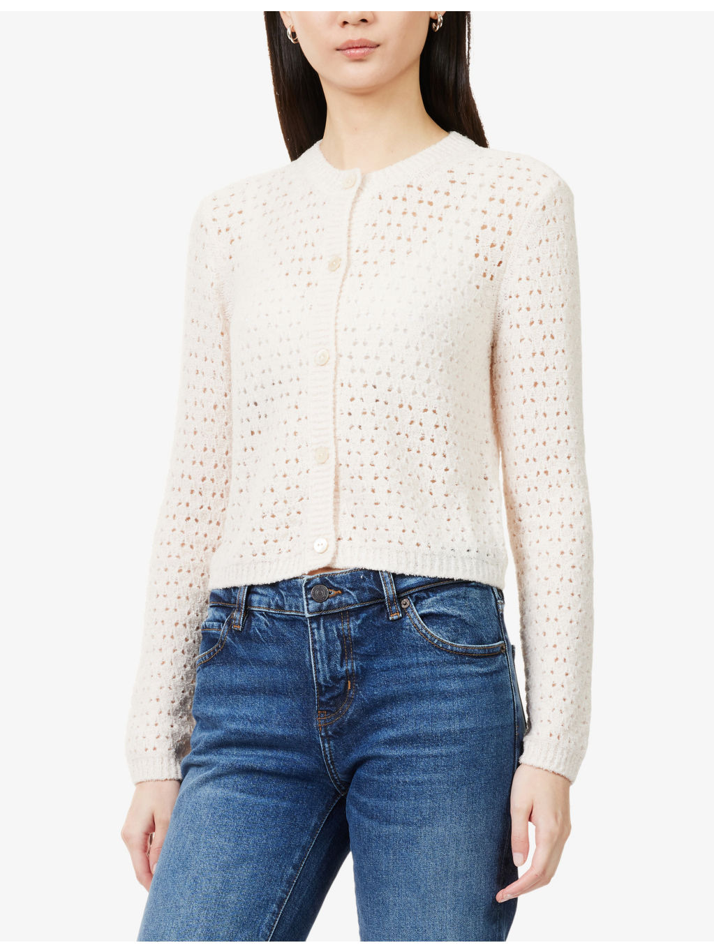The Chenille Round-Neck Wool-Blend Cardigan - 3