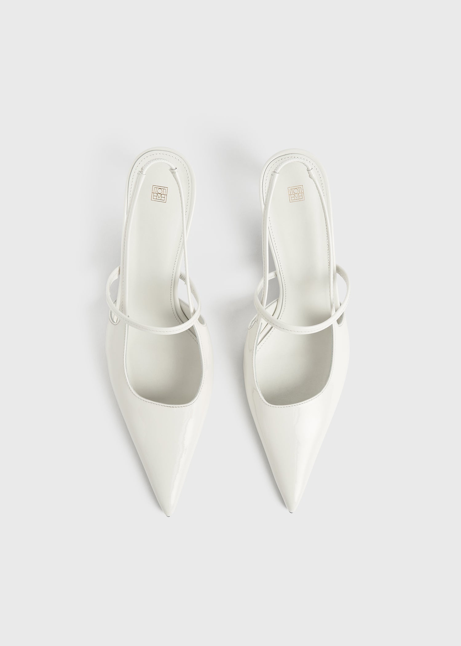 Sharp patent-leather slingbacks off white - 4
