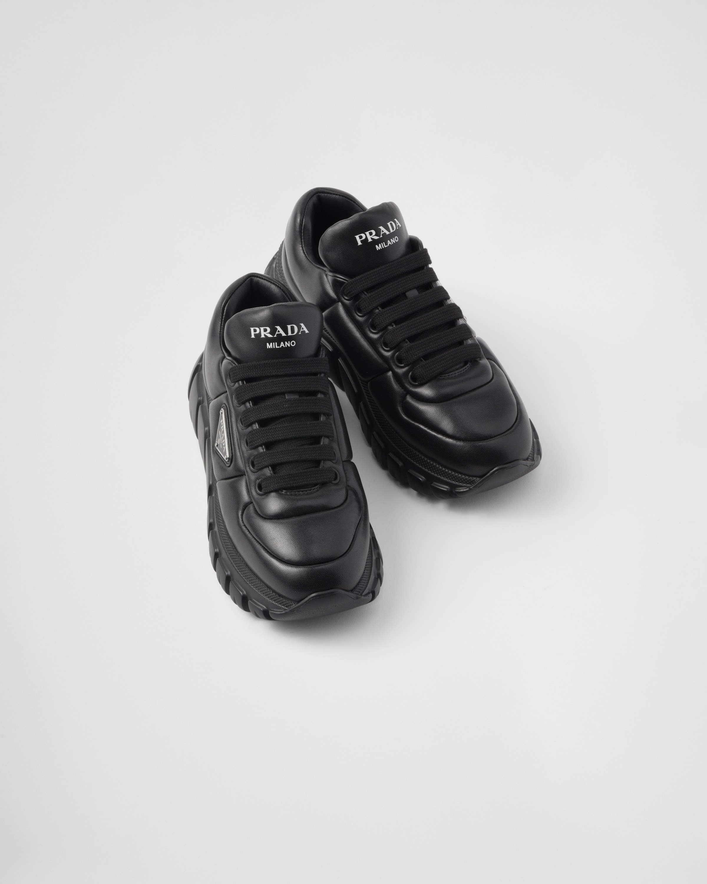 Padded nappa leather sneakers - 4