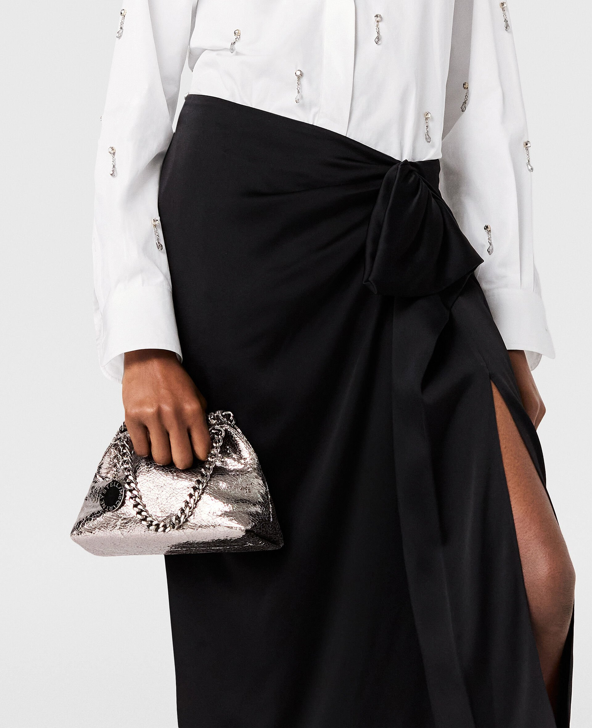 Falabella Cracked Metallic Drawstring Crossbody Bag - 2