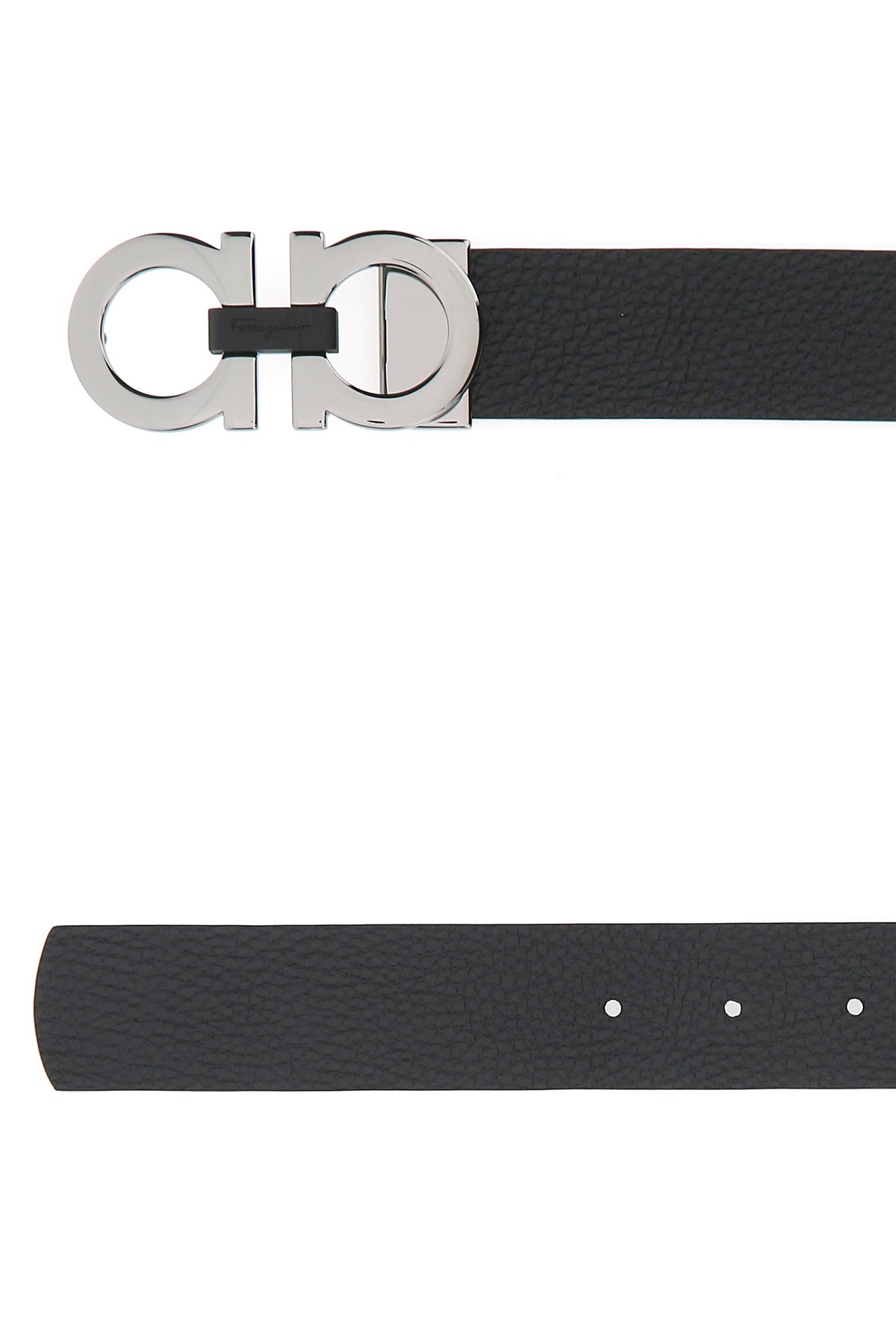 Black leather reversible belt - 2